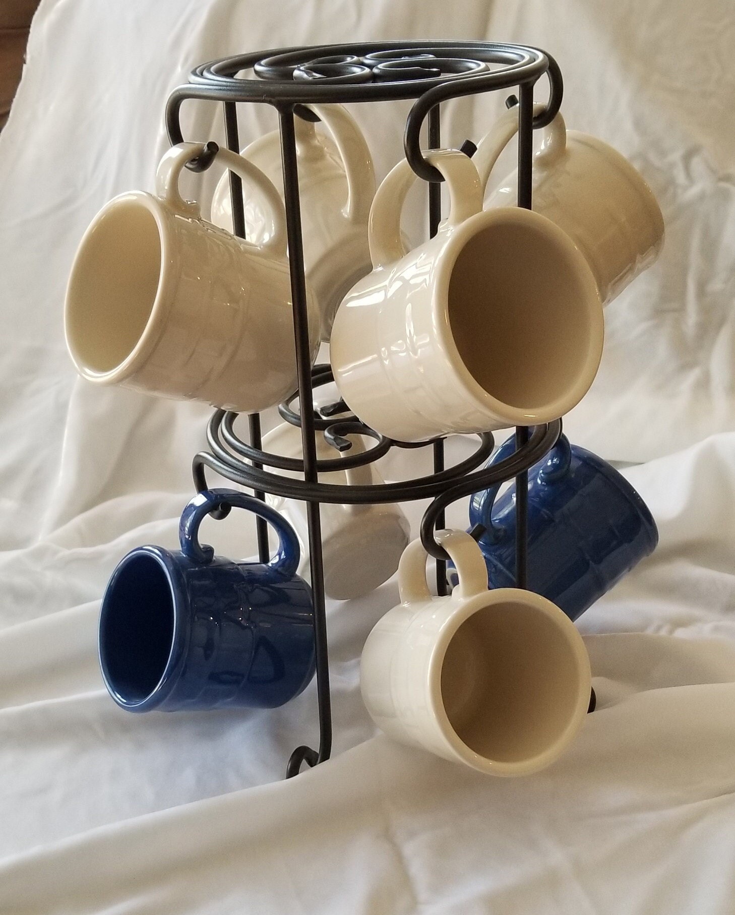 Longaberger Vintage Wrought Iron Cup and Saucer Rack Holds 8 Etsy