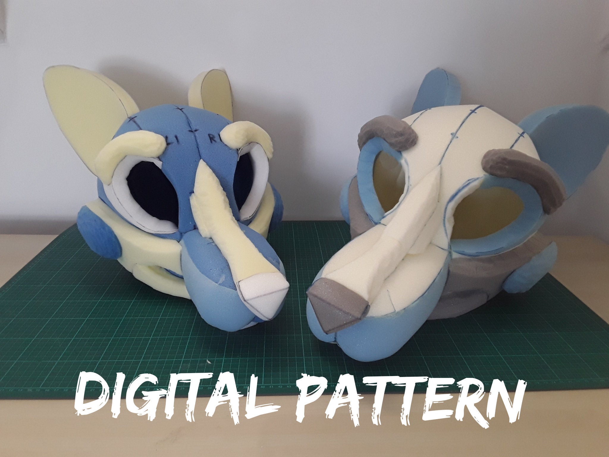 Protogen Fursuit Head Template Digital PDF Pattern for DIY 