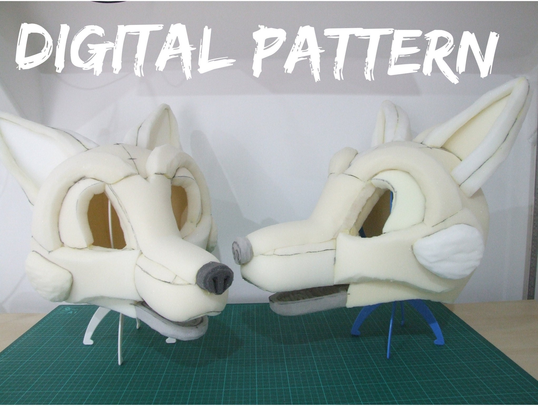 Protogen Fursuit Head Template Digital PDF Pattern for DIY 