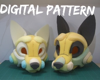 Dog Fursuit Head Base Template - Digital PDF Pattern for DIY Foam Crafting - Full-sized and Mini Sizes - Cosplay, Costume Making