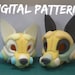 Dog Fursuit Head base Template - Digital Pattern PDF make your own Canine Furry Headbase