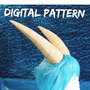 Dutch Angel Fursuit Horns , EVA Foam Horn Template , Digital PDF Pattern - Make Your own Cosplay Horns