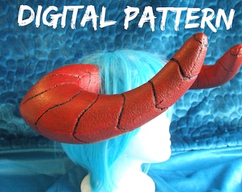 Bull Horns, Ox Horns EVA Foam Horn Template , Digital PDF Pattern - Make Your own Cosplay Horns