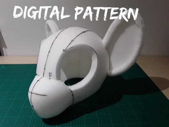 Protogen Fursuit Head Template Digital PDF Pattern for DIY 