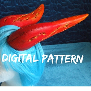 Fire Dragon Demon horns , EVA Foam Devil Horn Template Digital PDF Pattern - Make Your own Cosplay