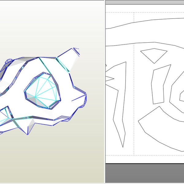 Cubone Skull Head /Dinosaur  Helmet, Pepakura Unfold Foam Template  - Make Your own