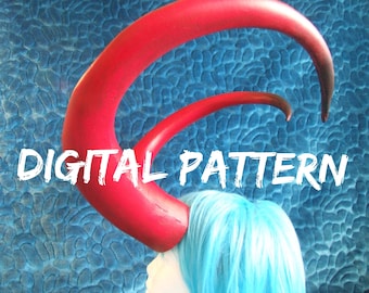 Large Devil Costume Horns Template: EVA Foam Cosplay (Digital PDF Pattern)