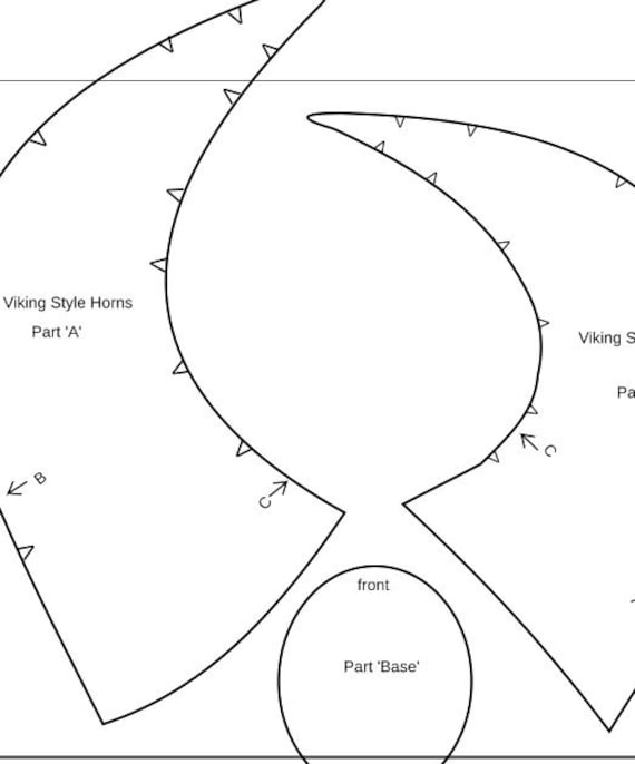 Viking Helmet Style Horns Foam Template Digital PDF Make Etsy
