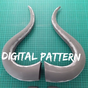 HellBoy Devil Horns , EVA Foam Horn Template , Digital PDF Pattern - Make Your own Cosplay Horns