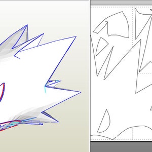 Tokoyami Foam Head Template | Fumikage Helmet, Pepakura Unfold Pattern