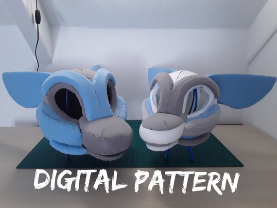 Protogen Fursuit Head Template Digital PDF Pattern for DIY 