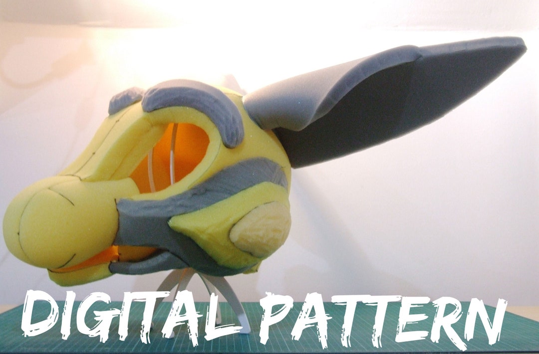 Dutch Angel Dragon Fursuit Head Base Template Digital PDF Pattern for