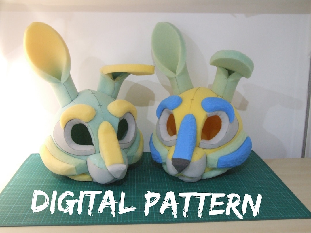 Protogen Fursuit Head Template Digital PDF Pattern for DIY 