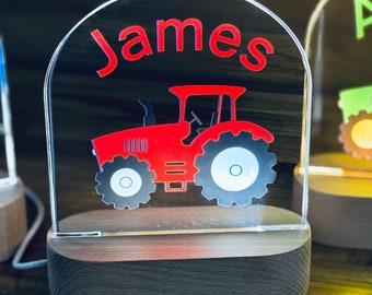 Tractor Gift - Personalised Tractor Night Light - Led  - Christmas Gift - Tractor Nursery Gift - Farming Gift