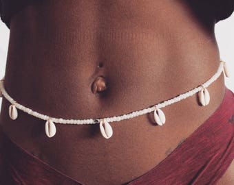 Cowrie Shell Beach Perle De Taille Chaine Du Ventre Perles Etsy Canada