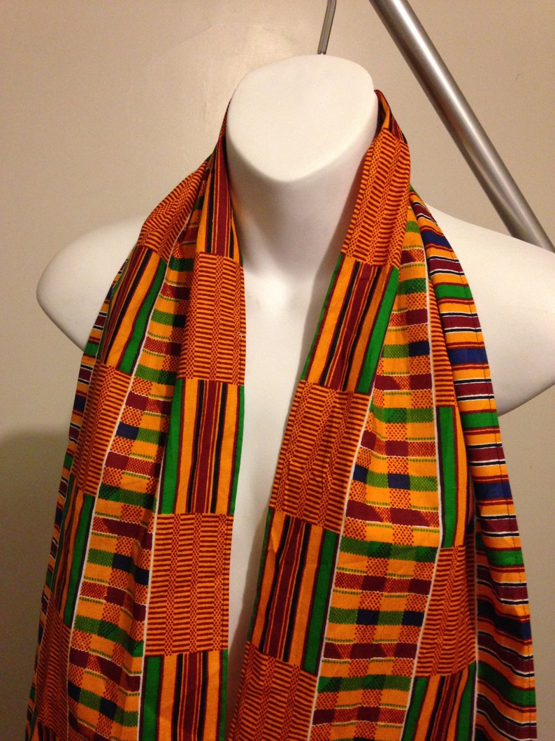 African scarf. kente scarf african print scarf with edges Etsy