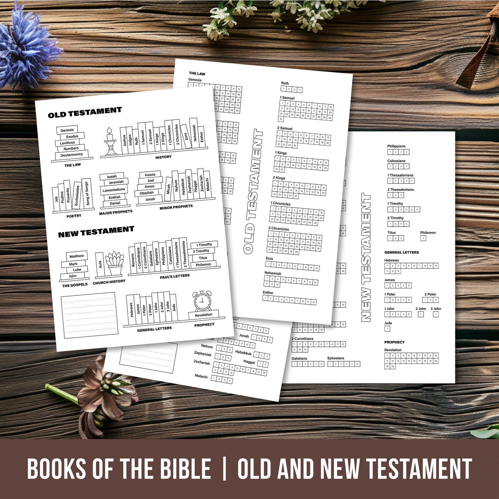 Bible Reading Tracker Digital Download Books of the Bible Old Testament ...