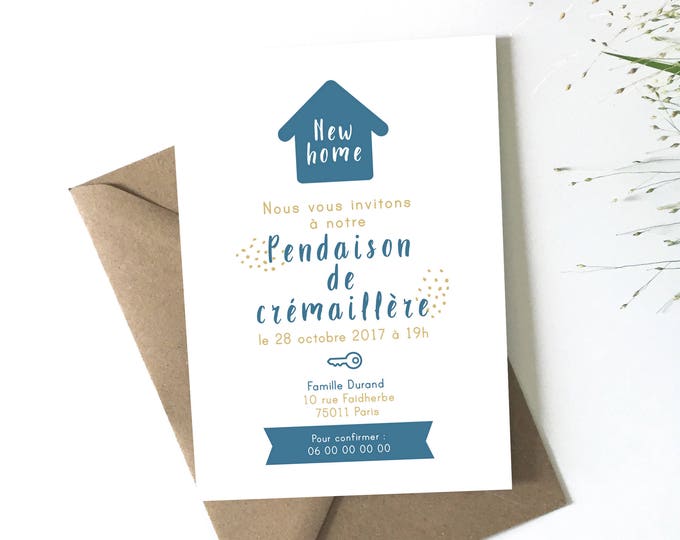 Carte invitation pendaison de crémaillère à télécharger à - Etsy France