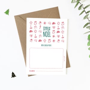 Carte bon cadeau de Noël, à télécharger, carte cadeau enfants, Joyeux Noël, fichiers PDF, petipeu, papeterie, carte Noël, idée cadeau