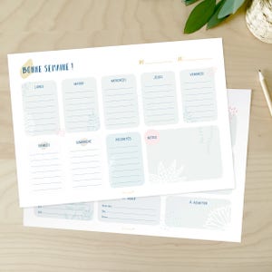 Pack daily planner and weekly planner, to download, illustration, planning, to print, organization, back to school, office, stationery