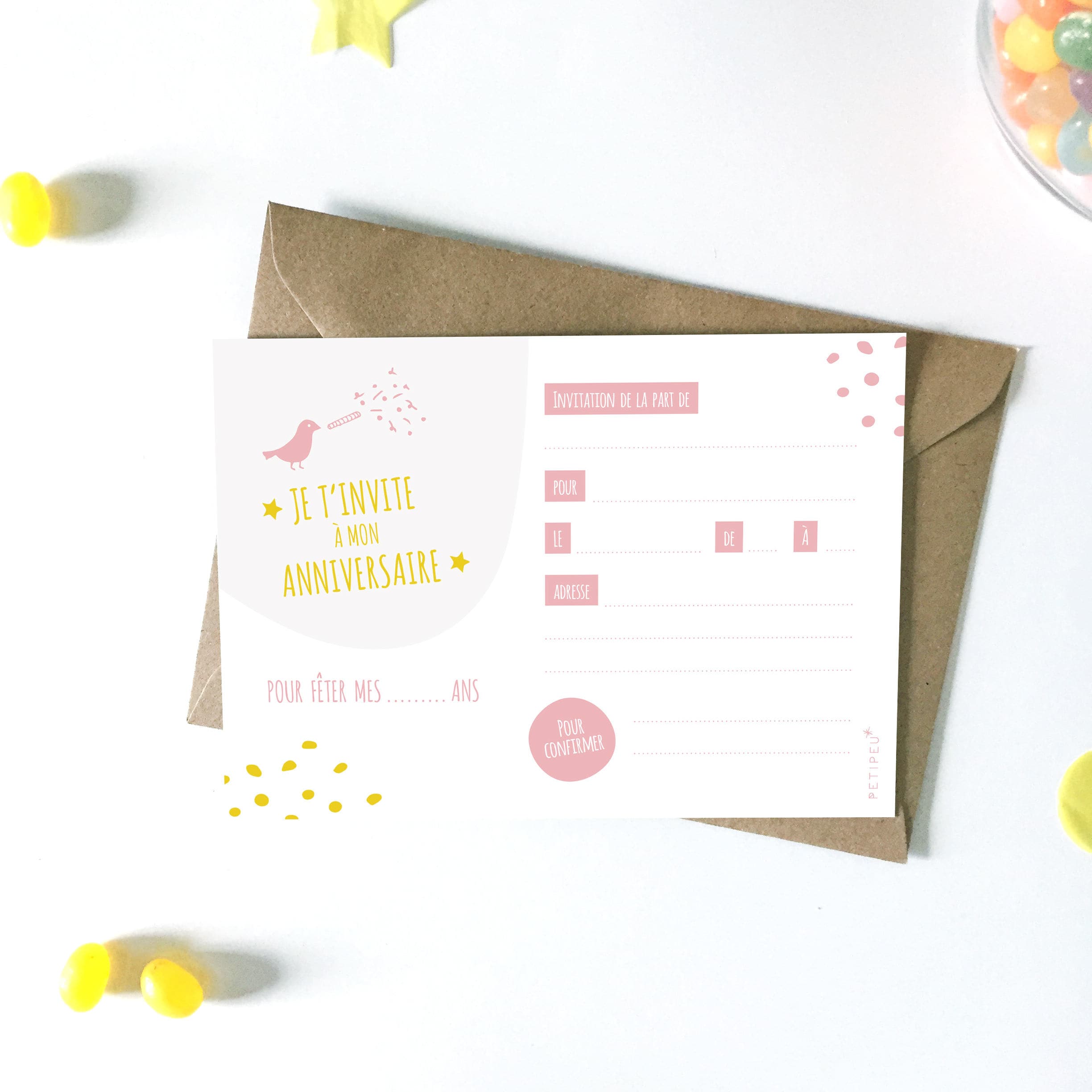 Carte Invitation Anniversaire Enfant A Telecharger Etsy