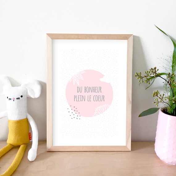 Affiche Enfant Affiche Citation Illustration Bonheur Deco Etsy