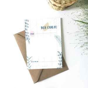 Carte bon cadeau, à télécharger, carte cadeau, anniversaire, végétal, carte vierge, fichiers PDF, petipeu, cadeau pour femme, saint-valentin