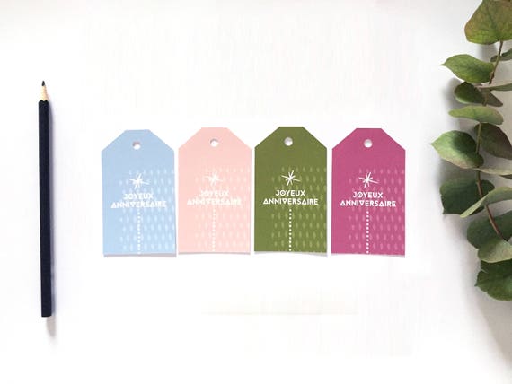 Etiquettes Cadeaux Gift Joyeux Anniversaire Cadeau Etsy France