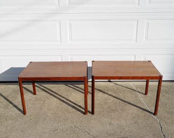 Danish Modern Teak Side Tables by Hans Olsen - Pair