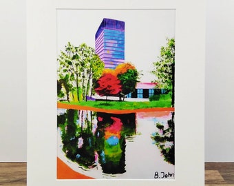 The arts tower,  Sheffield university poster.  Limited edition prints. Colourful art