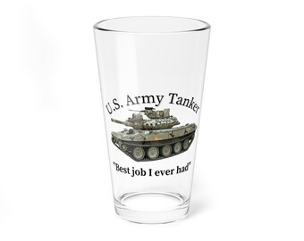 M551 Sheridan Tanker Pint Glass, U.S. Army, 16oz