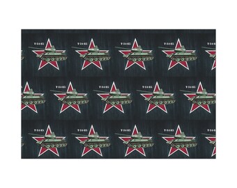 World War 2 Soviet Tank T-34-85 w/red star background Gift Wrap Papers