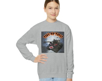 Tank or Treat M4 Sherman Halloween Youth Crewneck Sweatshirt