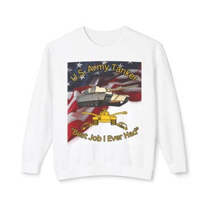 Tankers Unisex Lightweight Crewneck Sweatshirt - M1 Abrams Tank Design, Military Vehicle Enthusiasts Gift, Gamers Apparel, Cold Nights