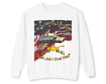 Tankers Unisex Lightweight Crewneck Sweatshirt - M1 Abrams Tank Design, Military Vehicle Enthusiasts Gift, Gamers Apparel, Cold Nights