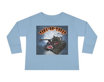 Tank or Treat M4 Sherman Halloween Toddler Long Sleeve Tee