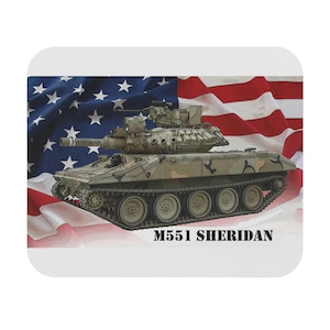 M551 Sheridan Airborne Tank w/American Flag Mouse Pad (Rectangle)