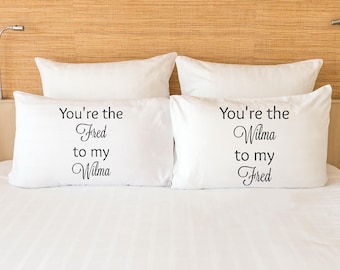 Fred and Wilma Flintstone pillowcase set