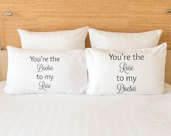 Doctor Who and Rose couple pillowcase set