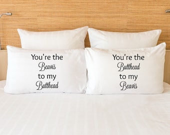 Beavis and Butthead couple pillowcase set