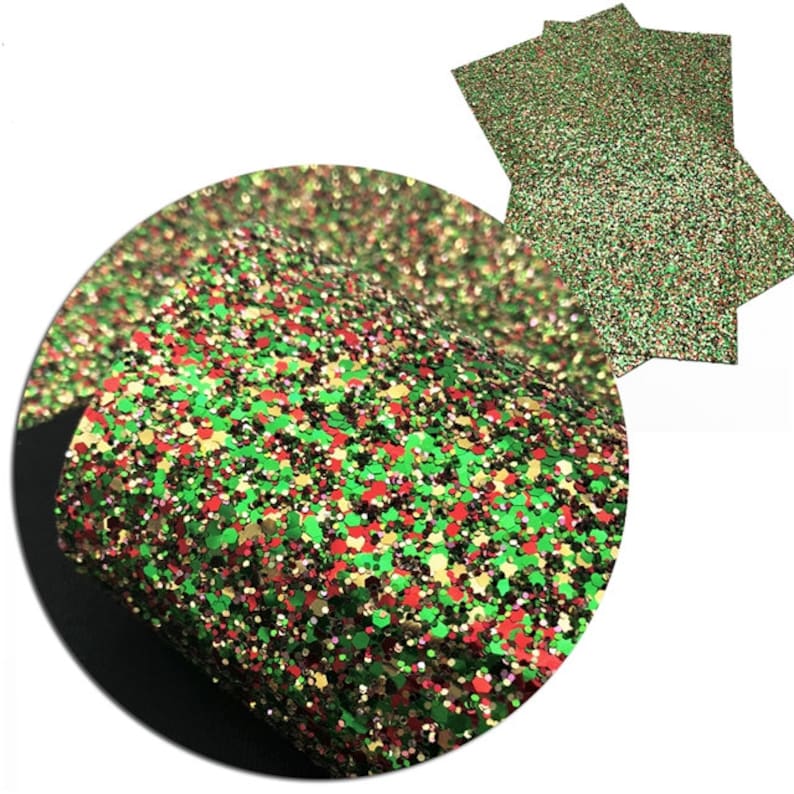 A4 Vinyl Fabric Sheet Christmas Chunky Glitter Faux Leather Sheets Earrings DIY 8x11 Faux Leather DIY Hair Bows