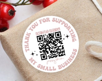 Thank You QR Code Stickers: Custom Business Packaging (Set of 30)