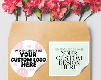 Your Custom Logo or Brand Sticker, Circle and Square Options available for Product Packaging Stickers, Personalized Business Labels
