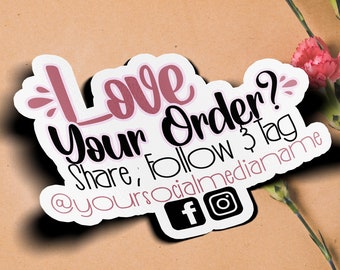 Love Your Order Stickers for Business, Social Media Stickers for Small Shop, Packaging and Envelope Stickers