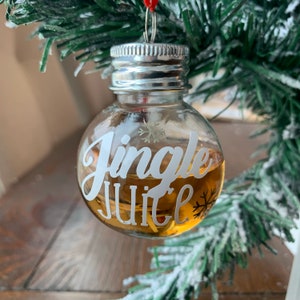 Christmas Booze Balls Ornaments. Funny Shot Glass For Stocking Stuffers As Christmas Presents. Bundle of 6 With Custom Options. Jingle Juice