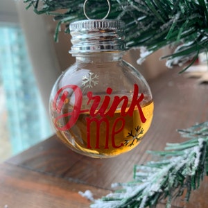 Christmas Booze Balls Ornaments. Funny Shot Glass For Stocking Stuffers As Christmas Presents. Bundle of 6 With Custom Options. Drink Me