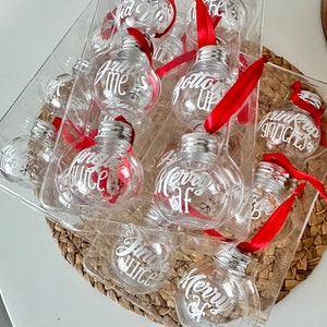 Christmas Booze Balls Ornaments. Funny Shot Glass For Stocking Stuffers As Christmas Presents. Bundle of 6 With Custom Options. image 9