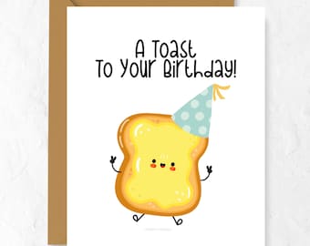 A Toast To Your Birthday | Handmade Birthday Greeting Card