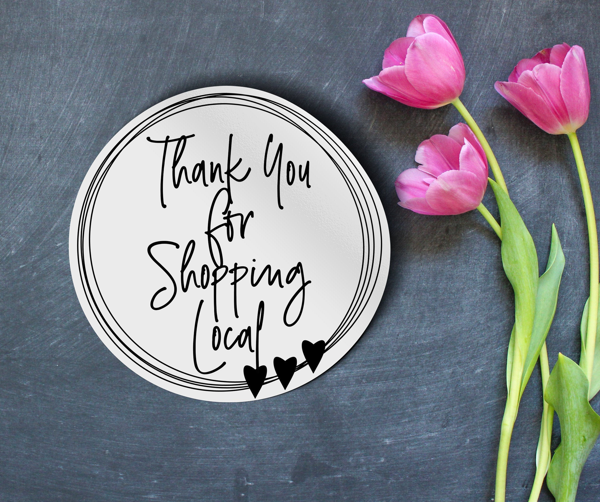 Thank You For Shopping Local Sticker For Small Shops And Etsy