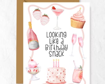 Funny Birthday Snack Card | Handmade Cute Greeting Card
